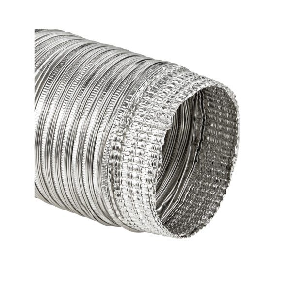 Flexible Aluminum Semi-Rigid HVAC Duct (Crimp-Lock) - One End Crimped - End Close Up