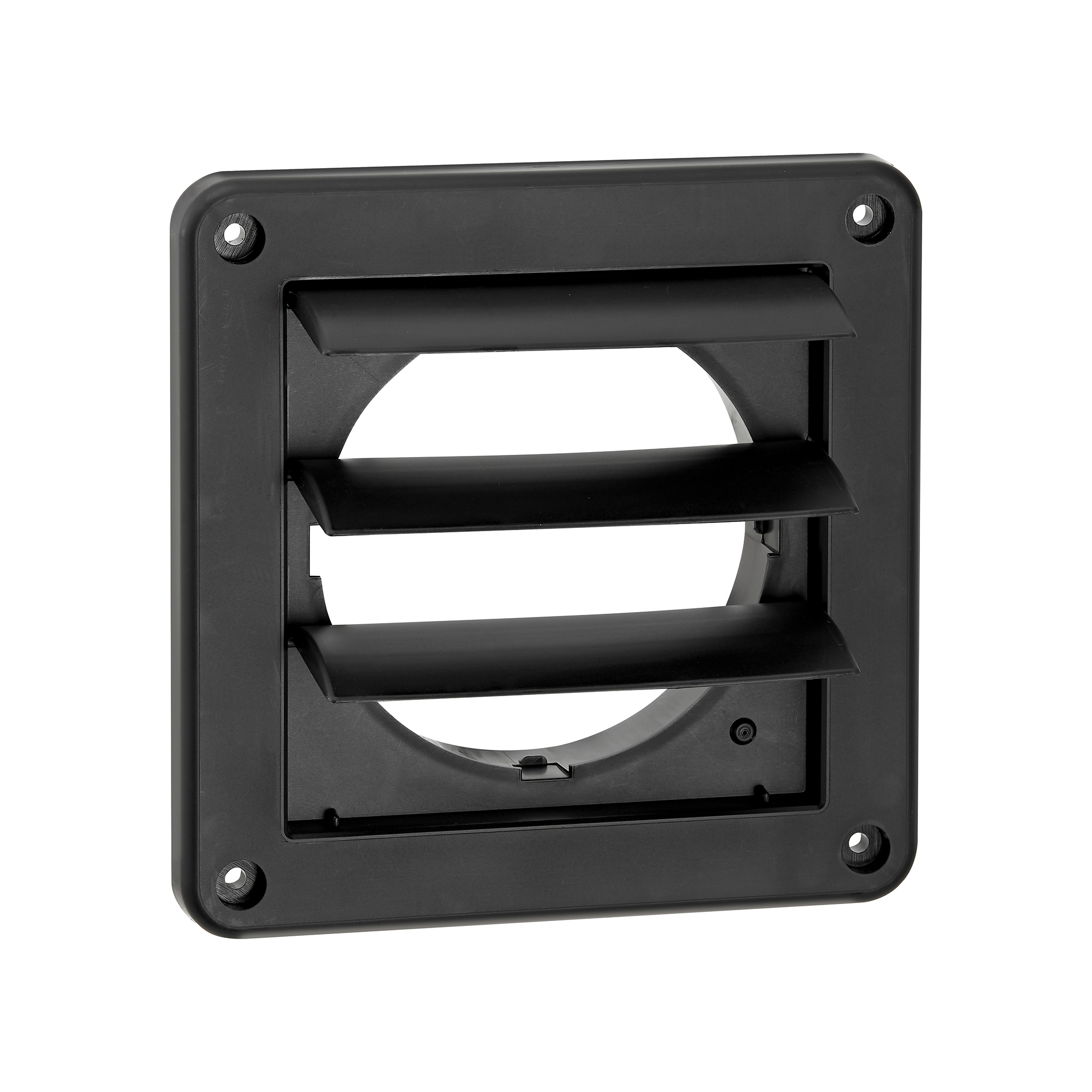 4 inch Black Plastic Exhaust Wall Louvered Vent - Item #1423BL