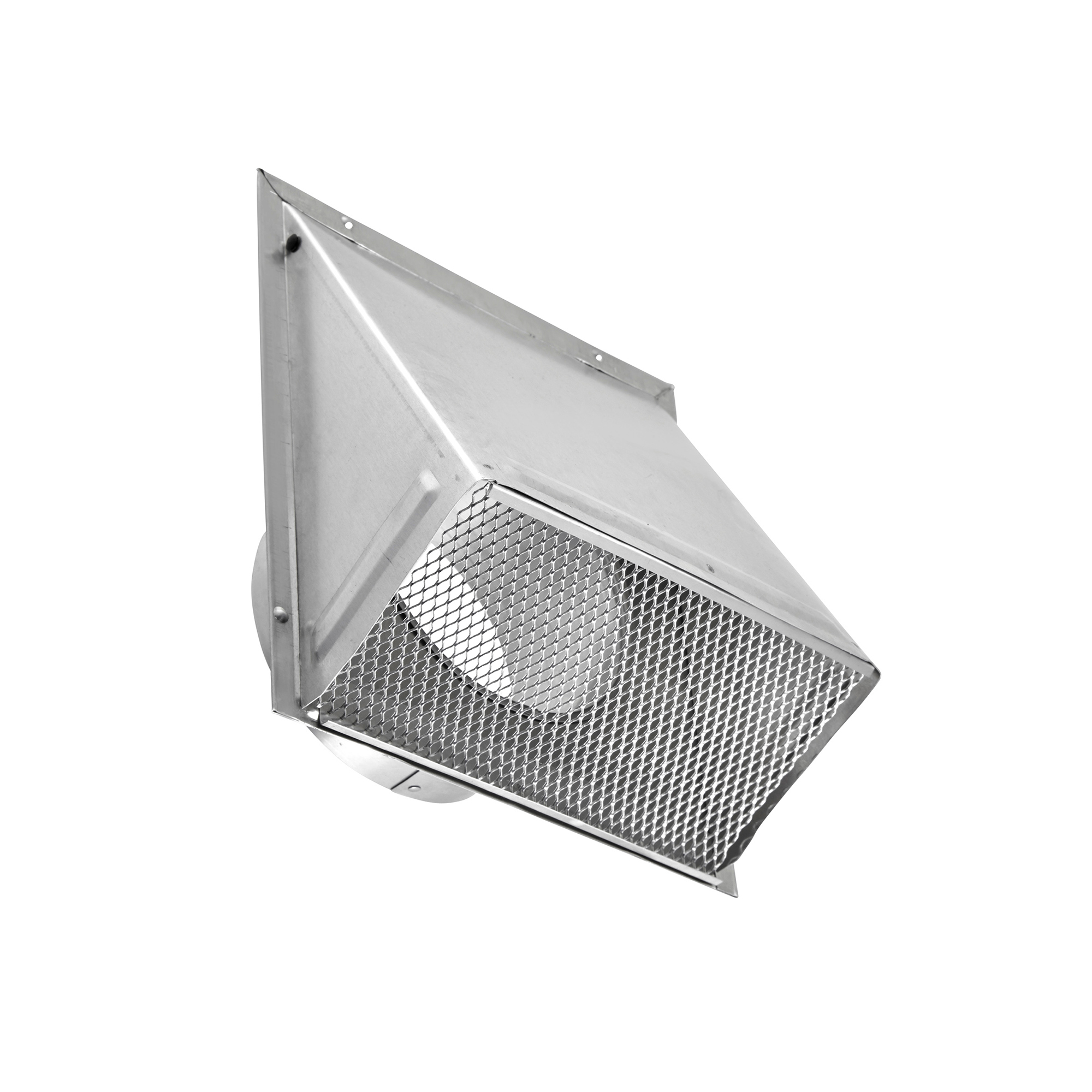 Aluminum Wall Fresh Air Intake Vent (No Damper) Screen – 3 inch Pipe - Angled