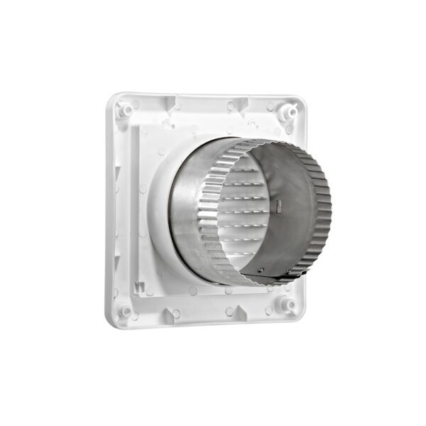 4 inch White Plastic Fresh Air Intake Vent (Mini Louver) - Back