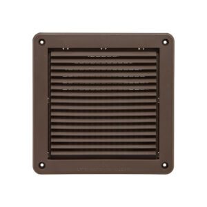 Brown Plastic Fresh Air Intake Vent (Mini Louver) - Removable Screen - Front