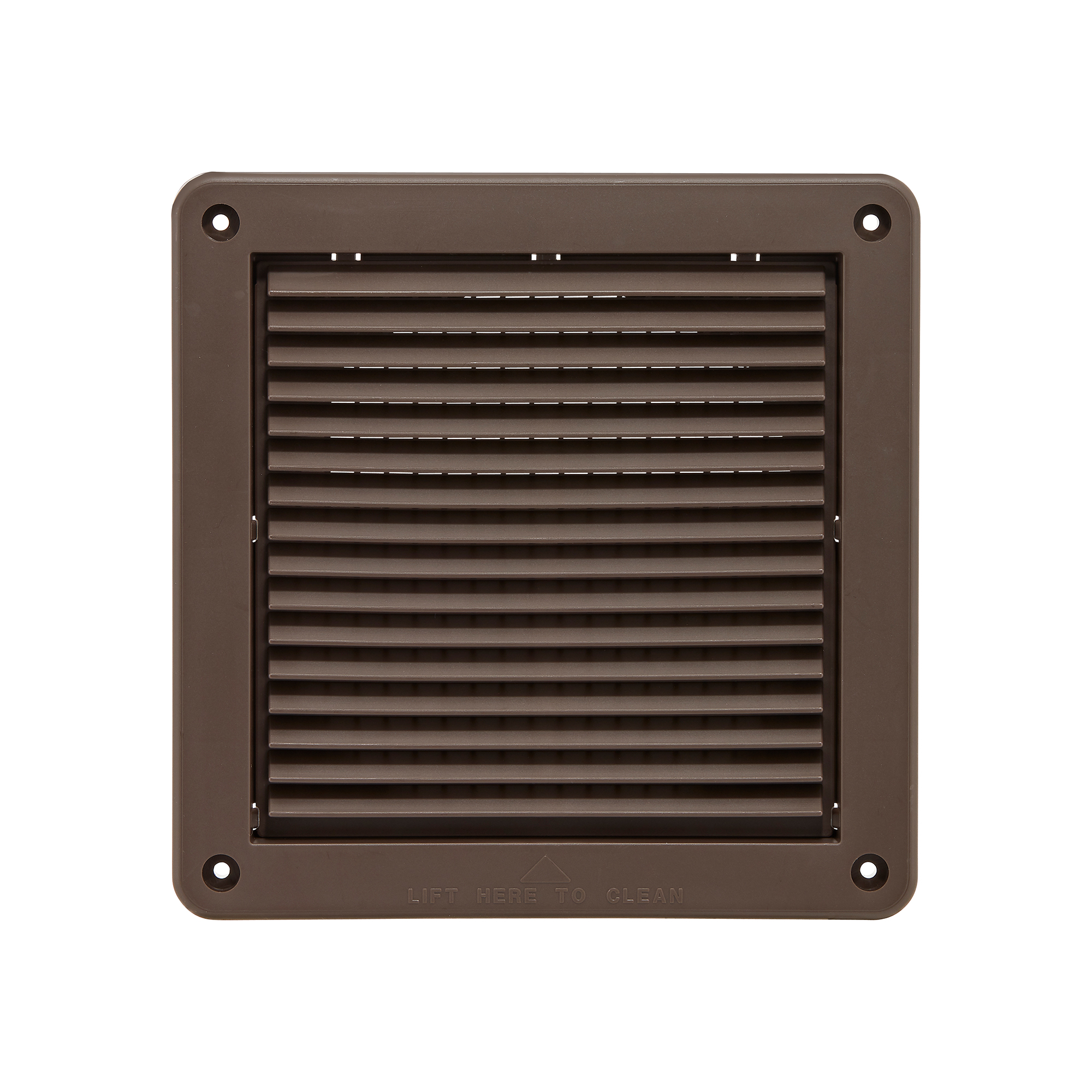 Brown Plastic Fresh Air Intake Vent (Mini Louver) - Removable Screen - Front