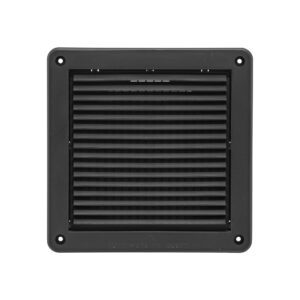 Black Plastic Fresh Air Intake Vent (Mini Louver) - Removable Screen - Front