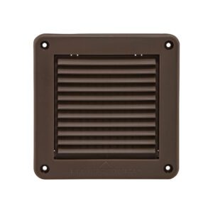 Brown Plastic Fresh Air Intake Vent - Removable Screen (Mini Louver) - Front