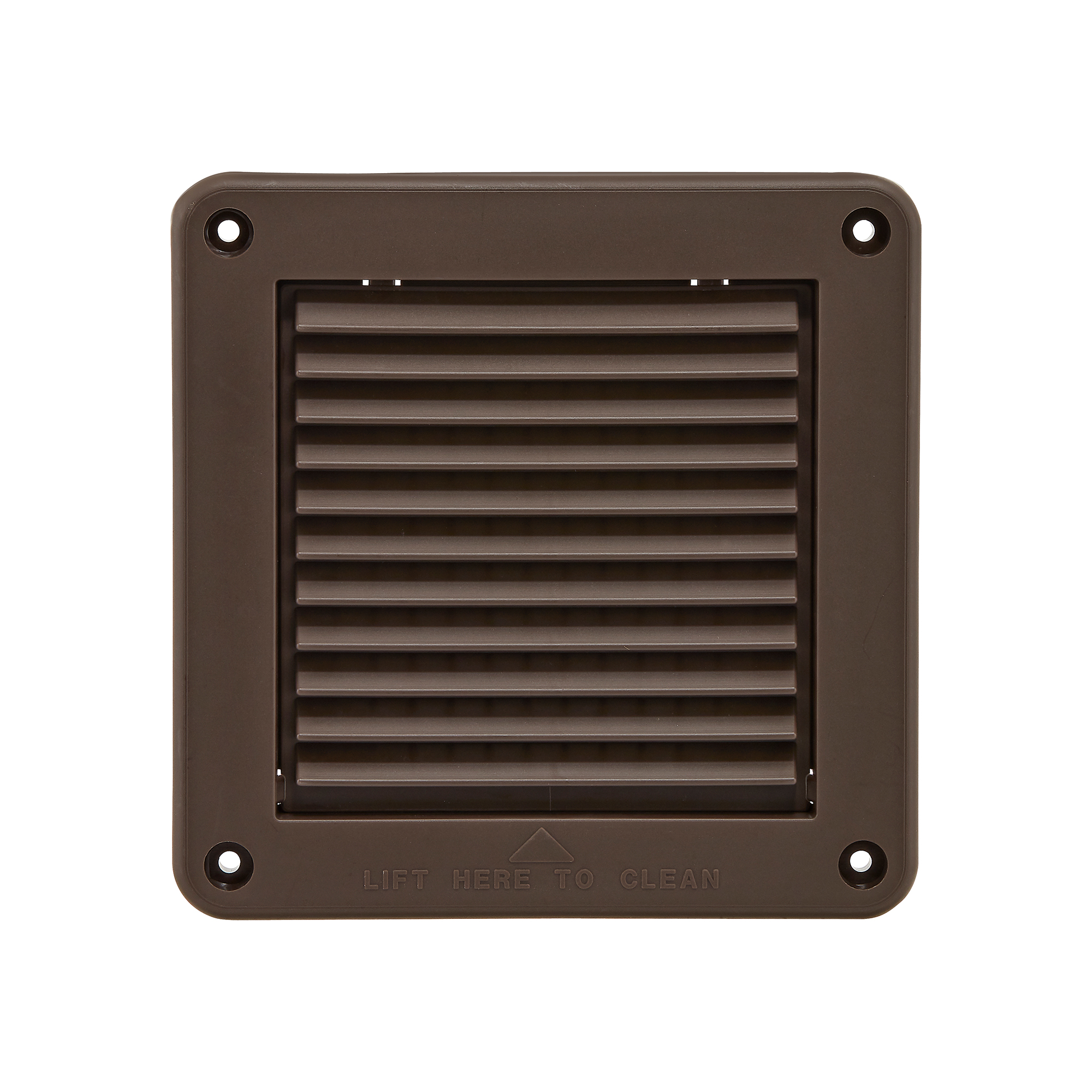 Brown Plastic Fresh Air Intake Vent - Removable Screen (Mini Louver) - Front