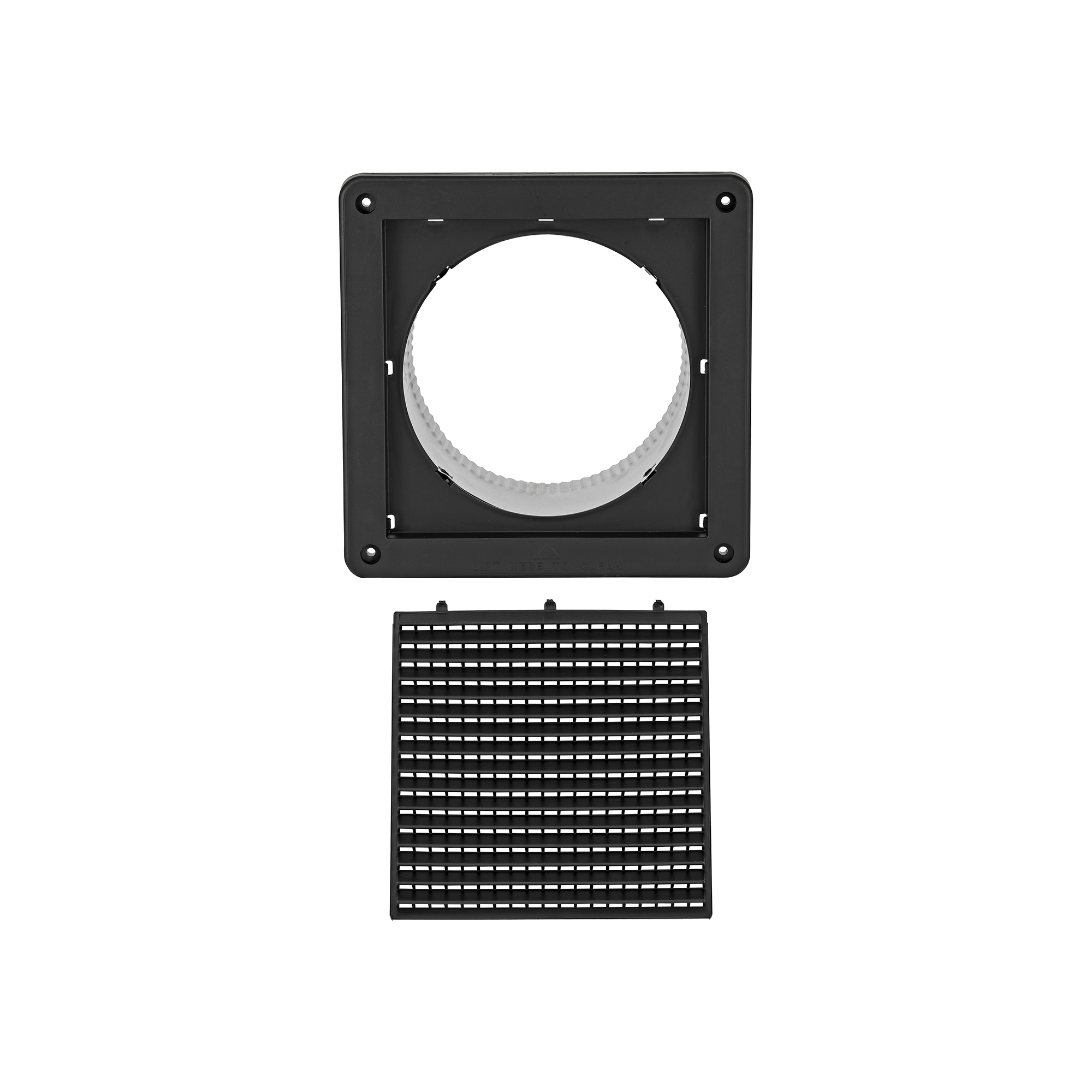 Intake Vent - 6 inch Black Plastic Fresh Air Vent #674BL-ML