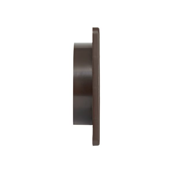 6 inch Brown Plastic Exhaust Vent (Louvered) - Metal Bug Screen - Side