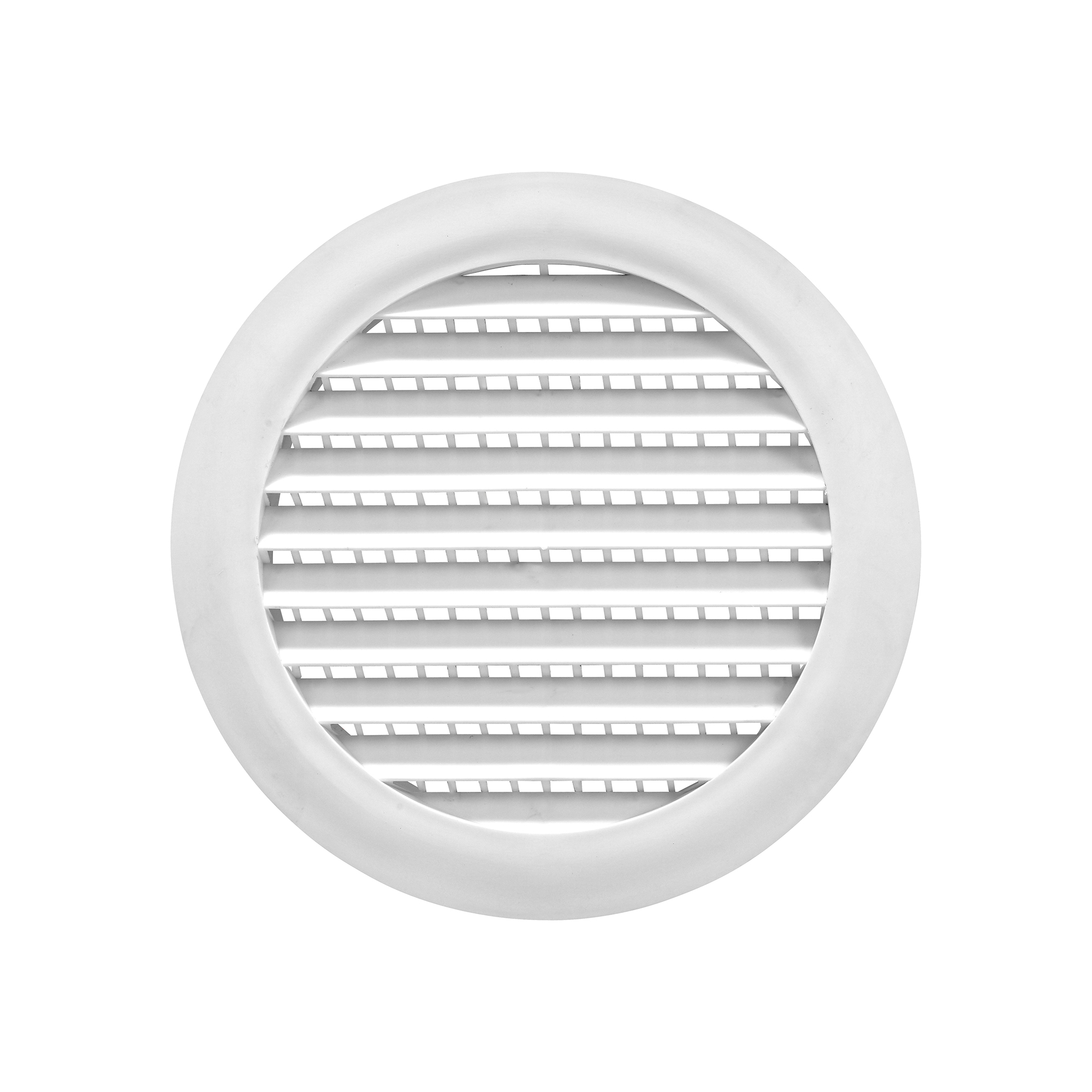 6 inch White Plastic Flush Mount Round Soffit Vent - Front