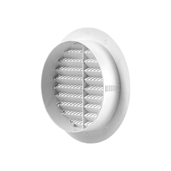 6 inch White Plastic Flush Mount Round Soffit Vent - Back