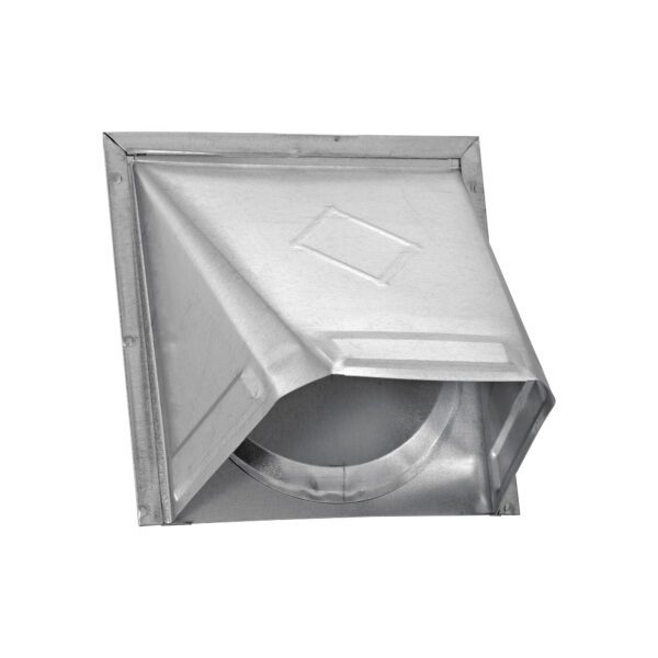 Galvanized Steel Wall Exhaust Hood Dryer Vent - Damper - Flush Mount - Front