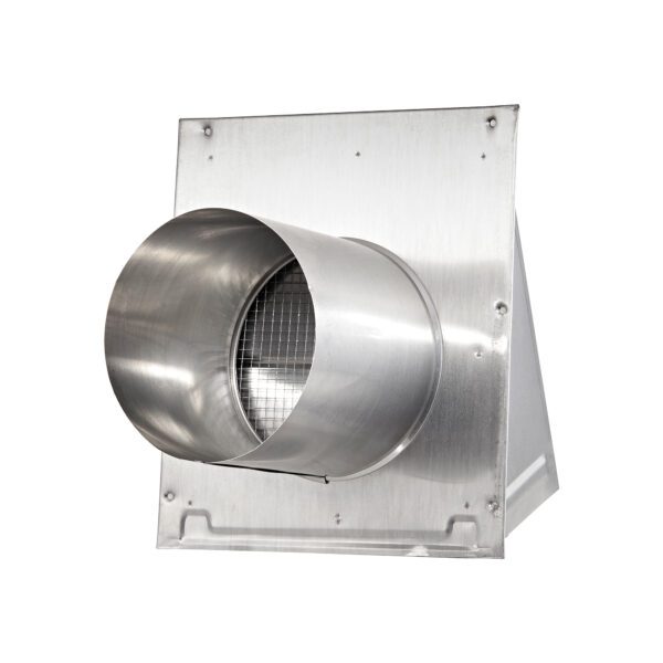 Aluminum Wall Exhaust Hood Bath Fan Vent - Damper - Wire Mesh Screen - 6 inch Pipe - Back