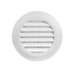 4 inch White Plastic Flush Mount Round Vent - Friction Fit - Front