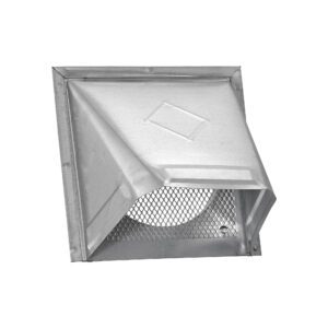 4 inch Galvanized Steel Wall Fresh Air Intake Vent - Screen (No Damper) - Front Angle