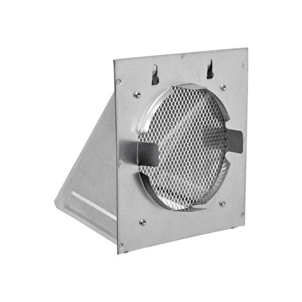 4 inch Galvanized Steel Wall Fresh Air Intake Vent - Screen (No Damper) - Back