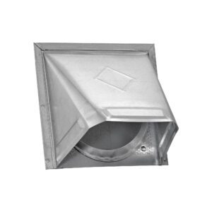 Galvanized Steel Wall Exhaust Hood Vent - Damper - Screen - Flush Mount - Front Closed