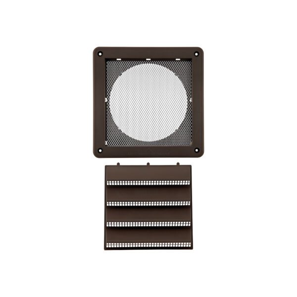 Brown Plastic Fresh Air Intake Vent (Rain Guard) - Metal Bug Screen - Unassembled