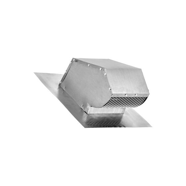 4 inch Aluminum Roof Exhaust Vent - Damper - Screen - No Collar - Angle