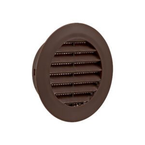 4 inch Brown Plastic Flush Mount Round Vent - Friction Fit - Angle