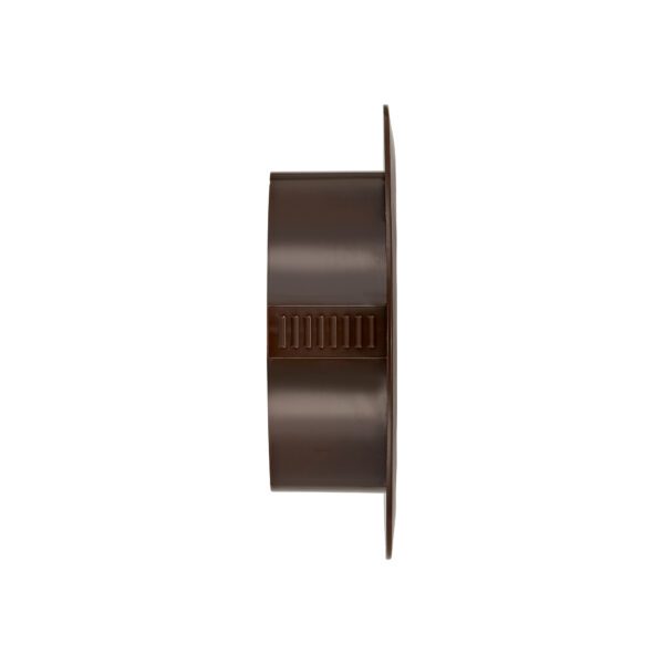 4 inch Brown Plastic Flush Mount Round Vent - Friction Fit - Side