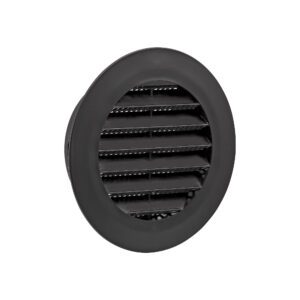 4 inch Black Plastic Flush Mount Round Vent - Friction Fit - Angle