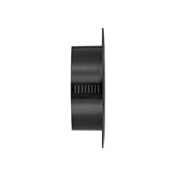 4 inch Black Plastic Flush Mount Round Vent - Friction Fit - Side