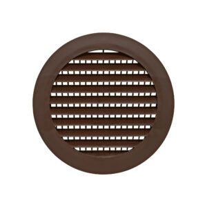 Brown Plastic Flush Mount Round Vent - Friction Fit - Front