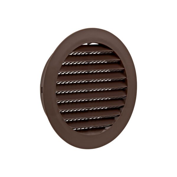 Brown Plastic Flush Mount Round Vent - Friction Fit - Angle