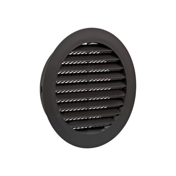 Black Plastic Flush Mount Round Vent - Friction Fit - Angle