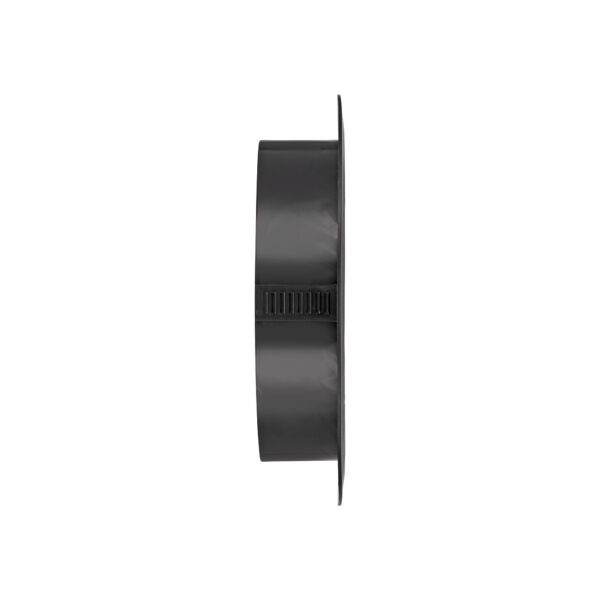 Black Plastic Flush Mount Round Vent - Friction Fit - Side