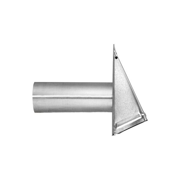 4 inch Galvanized Steel Wall Exhaust Hood Dryer Vent - Damper - 11 inch Pipe (26 Gauge) - Side