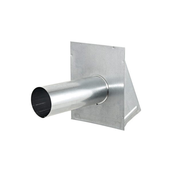 4 inch Galvanized Steel Wall Exhaust Hood Dryer Vent - Damper - 11 inch Pipe (26 Gauge) - Back