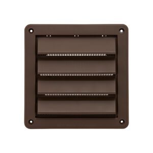 Brown Plastic Fresh Air Intake Vent (Rain Guard) - Removable Screen - Front