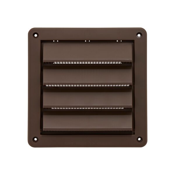 Brown Plastic Fresh Air Intake Vent (Rain Guard) - Removable Screen - Front