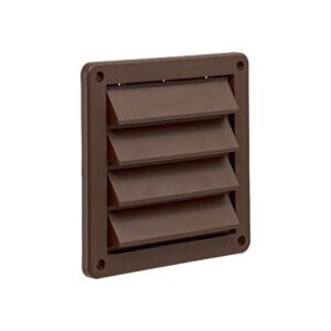 Brown Plastic Fresh Air Intake Vent (Rain Guard) - Removable Screen - Angle