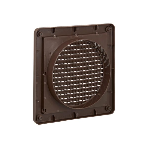 Brown Plastic Fresh Air Intake Vent (Mini Louver) - Removable Screen - Back