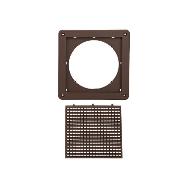 Brown Plastic Fresh Air Intake Vent (Mini Louver) - Removable Screen - Unassembled