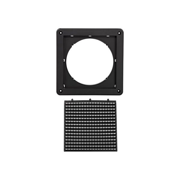 Black Plastic Fresh Air Intake Vent (Mini Louver) - Removable Screen - Unassembled