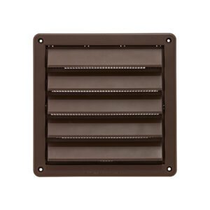 Brown Plastic Fresh Air Intake Vent (Rain Guard) - Removable Screen - Front