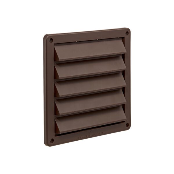 Brown Plastic Fresh Air Intake Vent (Rain Guard) - Removable Screen - Angle