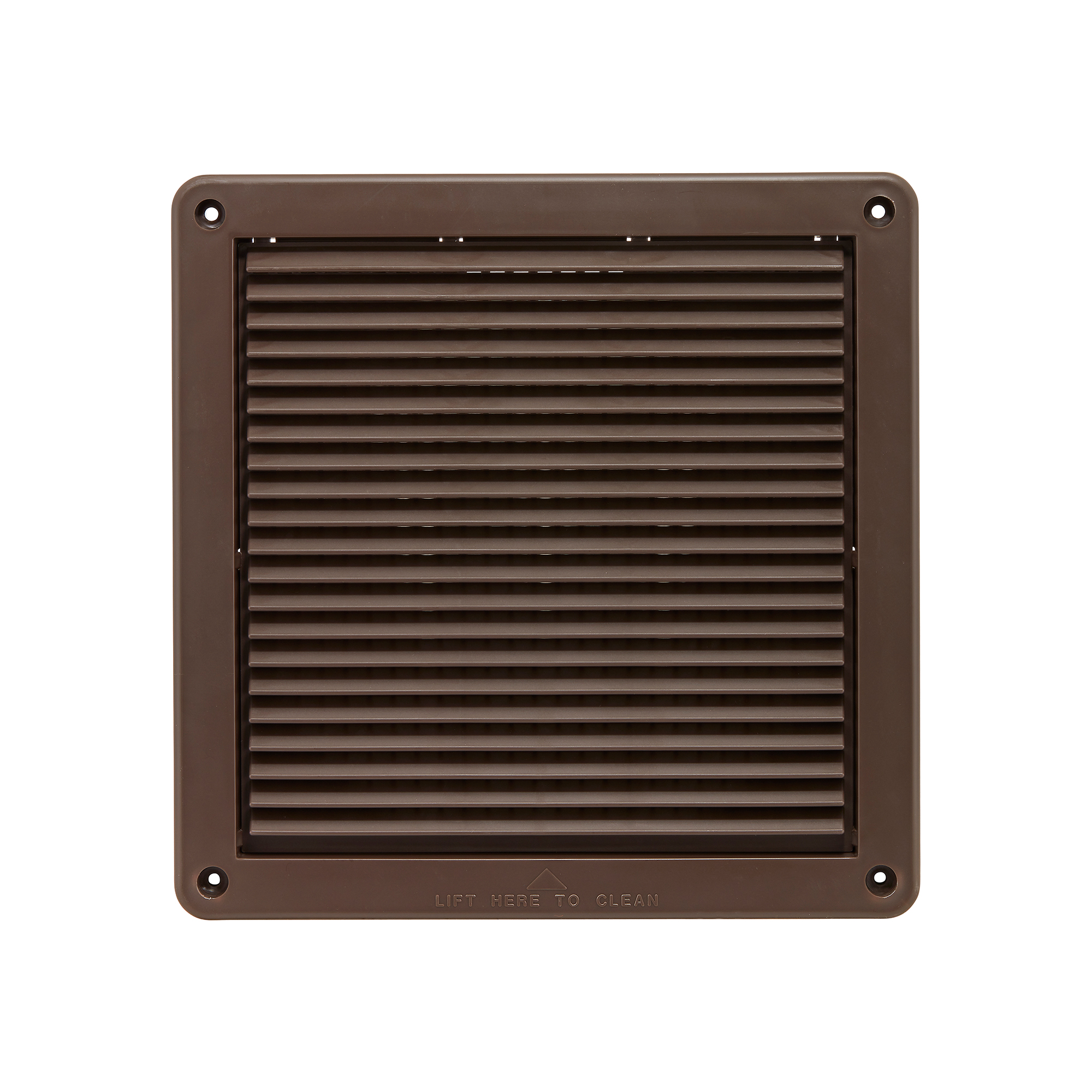 Brown Plastic Fresh Air Intake Vent (Mini Louver) - Removable Screen - Front