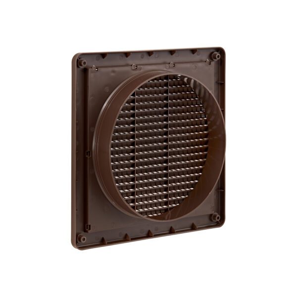 Brown Plastic Fresh Air Intake Vent (Mini Louver) - Removable Screen - Back