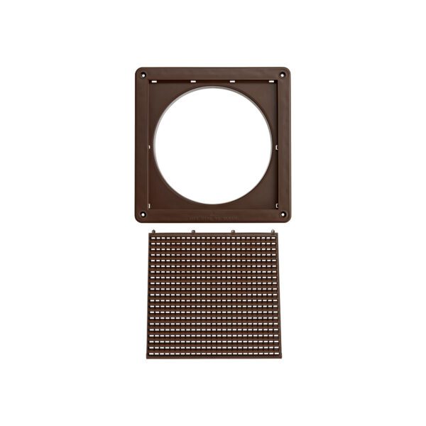 Brown Plastic Fresh Air Intake Vent (Mini Louver) - Removable Screen - Unassembled