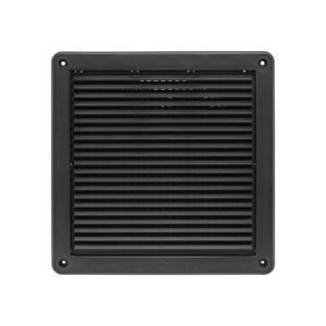 Black Plastic Fresh Air Intake Vent (Mini Louver) - Removable Screen - Front