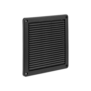 Black Plastic Fresh Air Intake Vent (Mini Louver) - Removable Screen - Angle