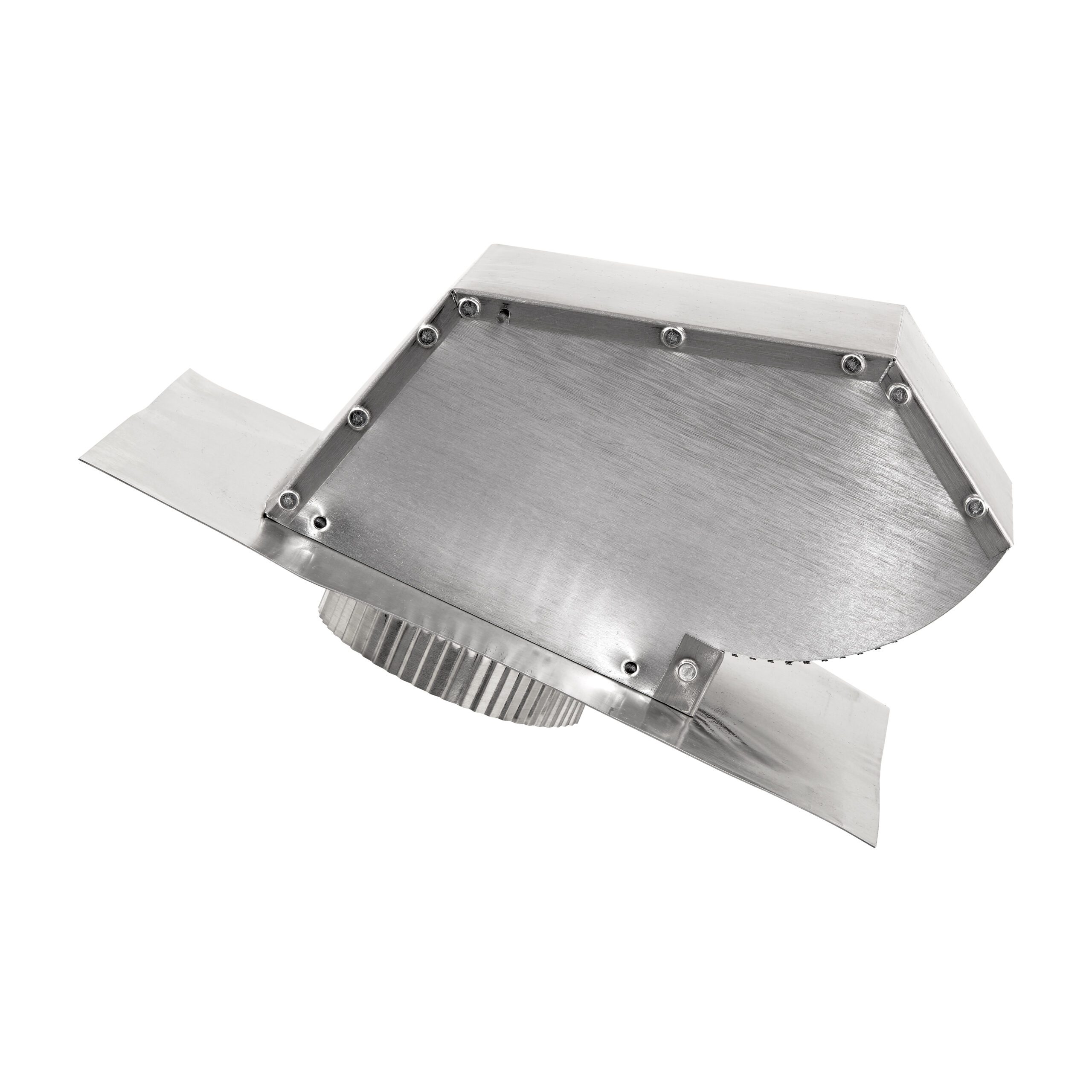 Aluminum Roof Exhaust Vent - Damper - Screen - 1.75 inch Crimped Pipe - Side