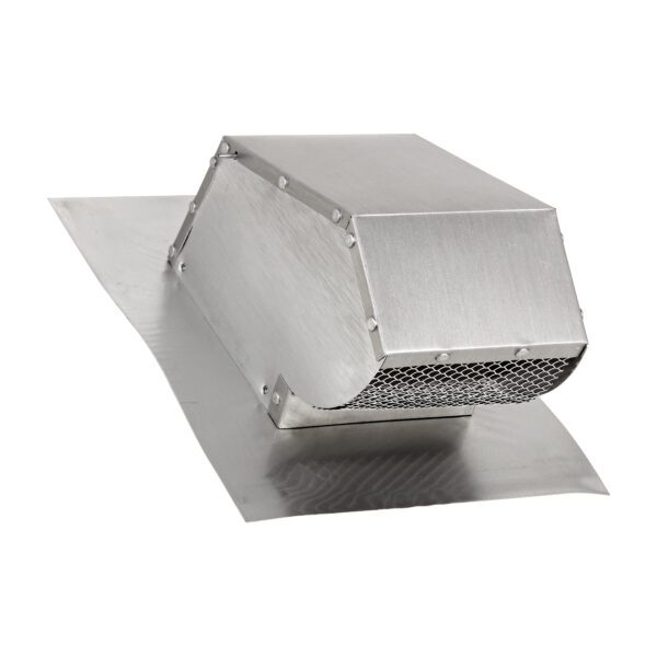 Aluminum Roof Exhaust Vent - Damper - Screen - 1.75 inch Crimped Pipe - Angle