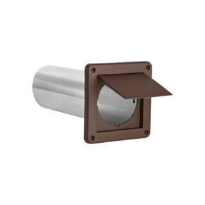 Brown Plastic Wall Exhaust Single Flap Dryer Vent - 11 inch Pipe - Open