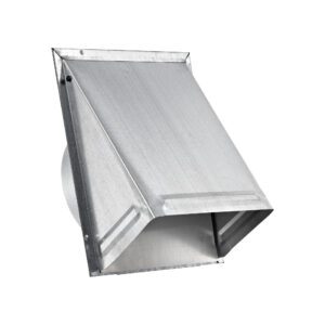 Galvanized Steel Wall Exhaust Hood Bath Fan Vent - Damper - Wire Mesh Screen - 3 inch Pipe - Angle Closed