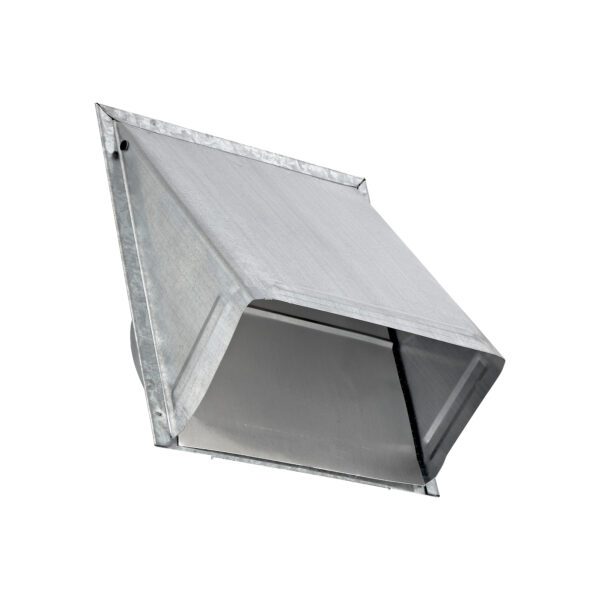 Galvanized Steel Wall Exhaust Hood Bath Fan Vent - Damper - Wire Mesh Screen - 3 inch Pipe - Angle