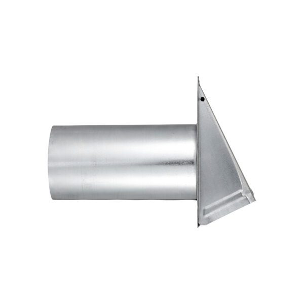 Galvanized Steel Wall Exhaust Hood Bath Fan Vent - Damper - Wire Mesh Screen - 6 inch Pipe - Side